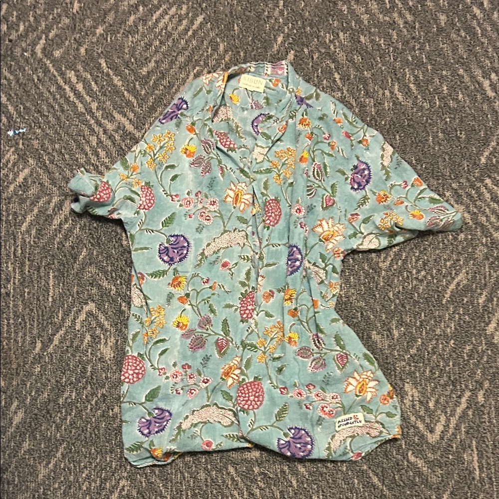 Floral Button Down Shirt - Multicolor